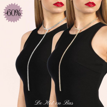 Charger l'image dans la galerie, Collier sensuel à strass doré ou argenté de haute qualité prix en soldes.