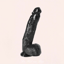 Charger l'image dans la galerie, Gode réaliste pour femme et homme en PVC noir de haute qualité.