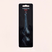 Charger l'image dans la galerie, Les double boules de geisha en silicone noir sont livrés dans un emballage résistant en plastique et en carton de la marque Virgite.