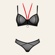 Charger l'image dans la galerie, Ensemble de lingerie noir transparent Glandez est disponible en plusieurs tailles différentes pour un ajustement parfait de votre silhouette.