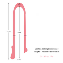 Charger l'image dans la galerie, Ce sextoy pour homme, gaine à pénis grossissante fabriqué en silicone doux et flexible TPE et fabriqué en Espagne. Les dimensions complètes sont sur notre site en ligne De Hot en Bas.