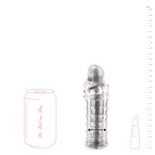 Charger l'image dans la galerie, Prolongateur de pénis ultra extensible. S'adapte même sur les petits pénis. Allonge le pénis de 5 à 6 cm. Augmente le diamètre de 2 cm. Picots, anneaux et perles qui garantissent un contact vaginal ou anal maximum assurant un rapport sexuel satisfaisant.