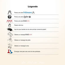 Charger l'image dans la galerie, Je suis un jeu de société conçu pour les couples qui veulent vivre des émotions fortes. Je mets la sensualité et la sexualité à l'honneur pour pimenter vos soirées à deux. Je suis le jeu idéal pour raviver la flamme et renouveler votre complicité.