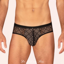 Charger l'image dans la galerie, Le tissu de ce slip noir avec doublure beige est fabriqué avec des produits doux et élastique.