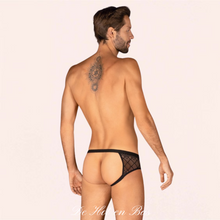 Charger l'image dans la galerie, Le jockstrap noir Severio est disponible en deux tailles différentes pour homme ; S/M et L/XL.