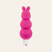 Charger l'image dans la galerie, Mini vibromasseur de couleur rose et blanc en forme de nounours.