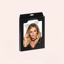 Charger l'image dans la galerie, Le serre-tête oreilles de chat en dentelle blanche est disponible sur notre boutique de lingerie sexy en ligne.