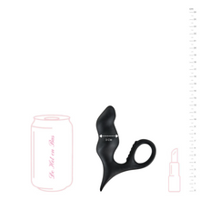 Charger l'image dans la galerie, Découvrez les dimensions approximatives pour ce sextoy homme, stimulateur de prostate J1 fabriqué en silicone doux de couleur noir.