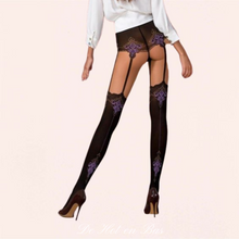 Charger l'image dans la galerie, Vente collant voilage 20 deniers noir et beige de la marque Passion pour femme.