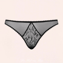 Charger l'image dans la galerie, Vente de culotte en dentelle et tulle noire chic pour femme de la marque Maison Close.
