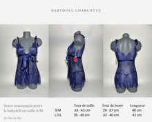 Charger l'image dans la galerie, Babydoll bleu Charlotte de la marque Obsessive disponible en taille S/M et L/XL.