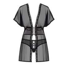 Charger l'image dans la galerie, Jolie babydoll en dentelle noire de la collection Emma pour femme.