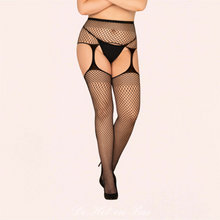 Charger l'image dans la galerie, Bas jarretelles noires pour femme pulpeuse de la collection Namia - Obsessive