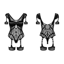 Charger l'image dans la galerie, Le tissu et le maillage de la combinaison et plus épais au niveau de la poitrine pour un effet "soutien-gorge" sensuel.