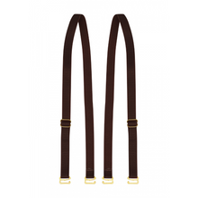 Charger l'image dans la galerie, Les bretelles élastiques réglables de couleur marron avec le logo de la marque Maison Close est inclus avec ce body Corps à Coprs.