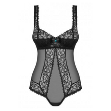 Charger l'image dans la galerie, Body Carla en dentelle noir transparente pour un look très sexy de la marque Obsessive
