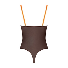 Charger l'image dans la galerie, Ce body en tulle transparent de couleur marron satiné est parfait pour séduire votre bien-aimé.