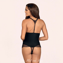 Charger l'image dans la galerie, Charline est le body ouvert en dentelle très douce pour une lingerie très érotique de la marque Obsessive.