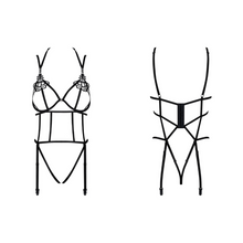 Charger l'image dans la galerie, Vente guêpière / body fabriqué avec des lanières élastiques confortable avec jarretelles amovibles.