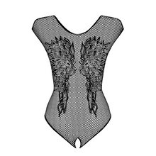 Charger l'image dans la galerie, Magnifique motif d'ailes dans le dos du body noir ouvert de la collection Magalie