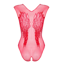 Charger l'image dans la galerie, Motif d'ailes dans le dos du body ouvert rouge magalie pour femme