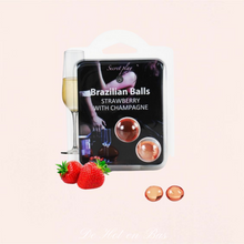 Charger l'image dans la galerie, Petites boules de massage parfum fraise et champagne pour des moments intimes avec votre partenaire.