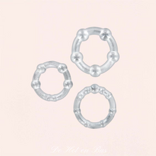 Charger l'image dans la galerie, Vente et achat lot 3 cockrings en silicone ultra doux transparent pour couple.
