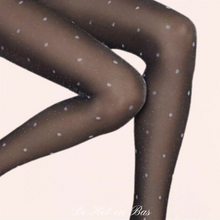 Charger l'image dans la galerie, Vente collant fantaisie à motif pois sur l'ensemble en voile 20 deniers légèrement transparent avec des petites paillettes pour femme de la marque Fiore.