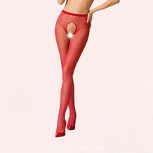 Charger l'image dans la galerie, Vente de nos collants rouge en résille rouge sur notre sexshop en ligne.