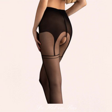 Charger l'image dans la galerie, Le collant noir transparent ouvert à l'entrejambe de la collection Delight est disponible en vente sur notre loveshop De Hot en Bas à petit prix.