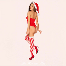 Charger l'image dans la galerie, Ce déguisement costume pour femme de Noel Kissmas de la marque Obsessive est disponible sur notre loveshop en ligne De Hot en Bas.