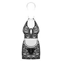 Charger l'image dans la galerie, Le costume femme de chambre en dentelle transparente noir est idéal pour vos jeux de rôles avec votre partenaire.