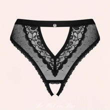 Charger l'image dans la galerie, Achat culotte coquine ouverte à l'entrejambe de couleur noire.