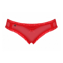 Charger l'image dans la galerie, Culotte en dentelle rouge avec deux petits noeuds décoratifs pour femme