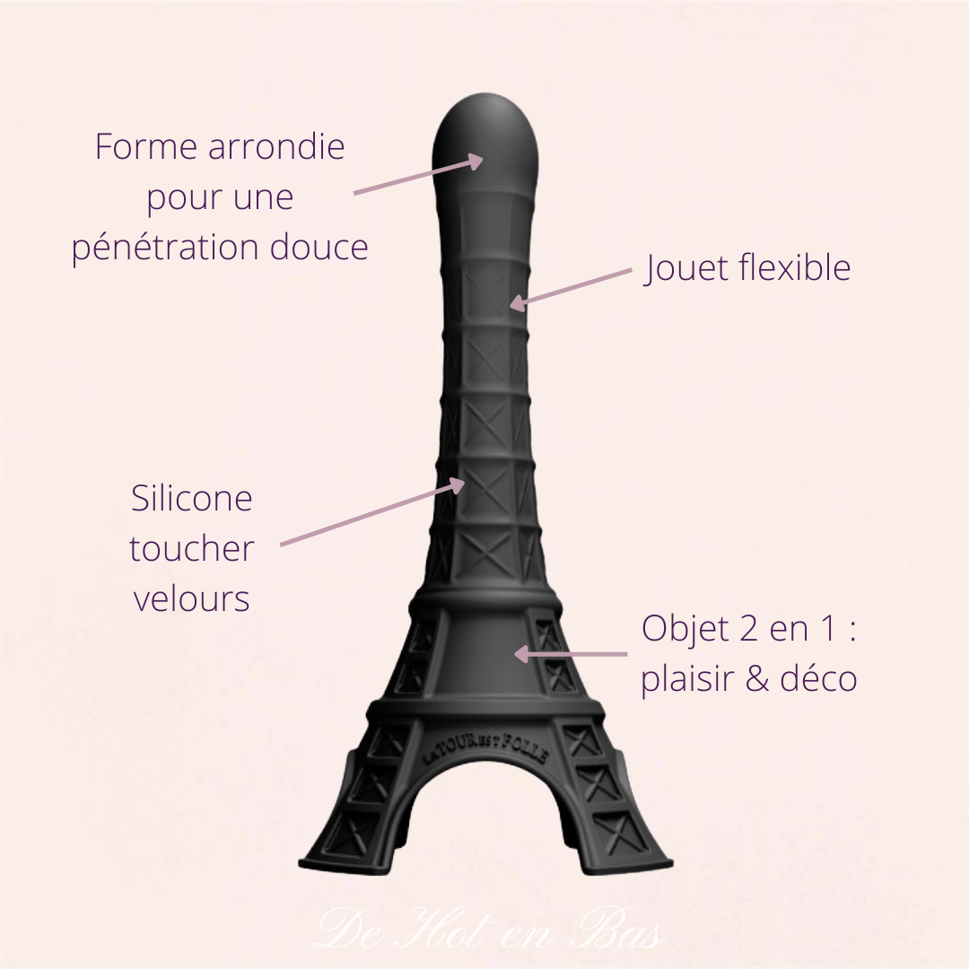 Dildo fun au design Tour Eiffel en silicone noir - La tour est folle – De  Hot en Bas