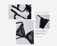 Charger l'image dans la galerie, Ensemble de lingerie en dentelle douce et transparente pour vos soirées coquines érotiques avec votre amoureux.