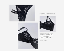 Charger l'image dans la galerie, Ensemble dentelle noire transparente pour femme de la collection Laetitia pour femme.