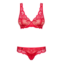 Charger l'image dans la galerie, Vente de lingerie pour femme en dentelle rouge de la collection Cassandra, Obsessive