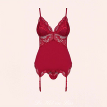 Charger l'image dans la galerie, Guêpière rouge rubis sexy pour femme Amanda de la marque Obsessive.