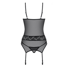 Charger l'image dans la galerie, La guêpière très sexy Camilia de la marque Obsessive est composé du haut et du string assorti.