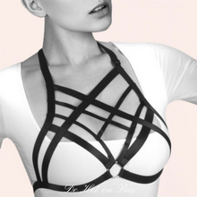 Charger l'image dans la galerie, Cet harnais en élastique noir est réglable pour un ajustement parfait de la collection Clara.
