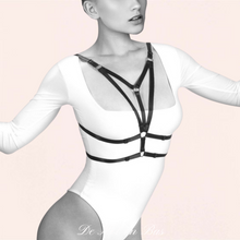Charger l'image dans la galerie, Votre harnais élastiques en fines lanières douces pour vos tenues érotiques.