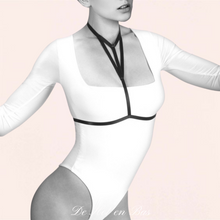 Charger l'image dans la galerie, Harnais élastique noir Sexy pour femme, haut court, gothique, Rave, Cospy, pôle danse, ceinture de corps réglable, soutien-gorge, Punk, Bustier.