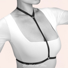Charger l'image dans la galerie, Notre présentation de ce produit : Harnais de corps noir à sangles élastiques body cage fetish lingerie taille unique sangles réglables noir pour femme.