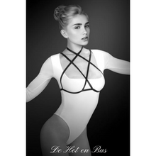 Charger l'image dans la galerie, Harnais de corps en élastique noir de la marque Bijoux pour toi pour femme.