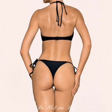 Charger l'image dans la galerie, Vente de maillot de bain, bikini noir sexy string pour mettre en valeurs vos jolies fesses.