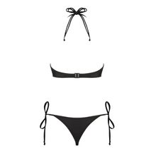Charger l'image dans la galerie, Bikini noir Biarritz est composé de deux pièces ; un soutien-gorge et un string réglables.