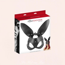 Charger l'image dans la galerie, Notre coffret Fetis Tentation contient un magnifique masque bdsm avec oreille de lapine en simili cuir noir à petit prix.