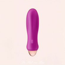 Charger l'image dans la galerie, Très joli mini vibromasseur pour femme de couleur rose avec une bague en or rose, un design chic pour votre premier sextoy.