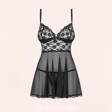 Charger l'image dans la galerie, Vente de nuisette en dentelle fine et transparente pour femme de haute qualité de la marque Obsessive.